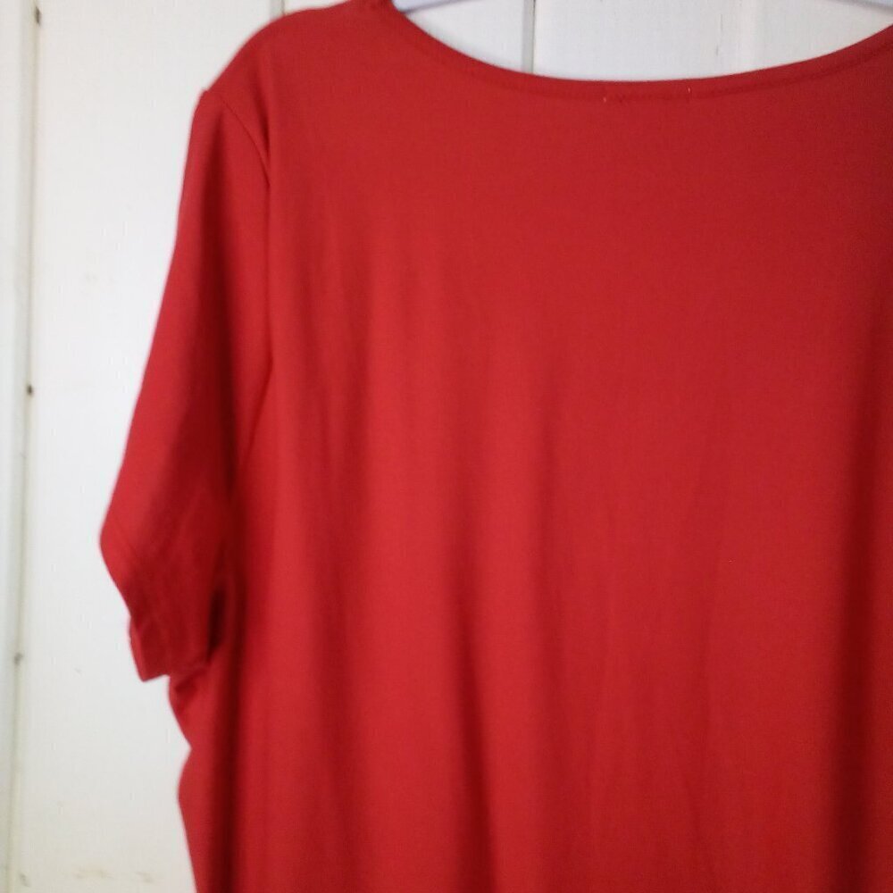 Derek Heart Dress Women 3X Short Sleeve Soft Stretch Red - Picture 12 of 15